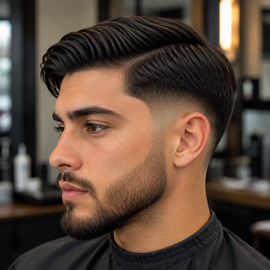 Low Taper Fade Comb Over