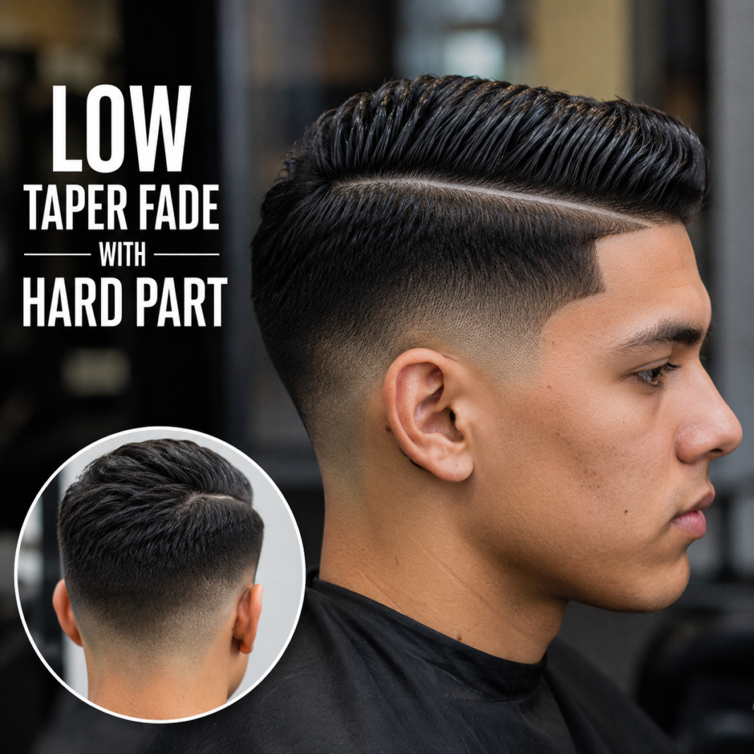 Low Taper Fade with Hard Part: The Complete Guide Low Taper Fade with Hard Part