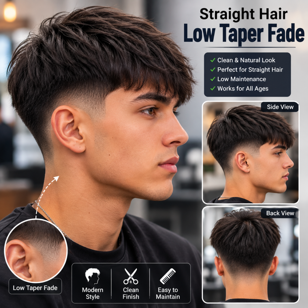Straight Hair Low Taper Fade: The Complete Guide (2026) Straight Hair Low Taper Fade